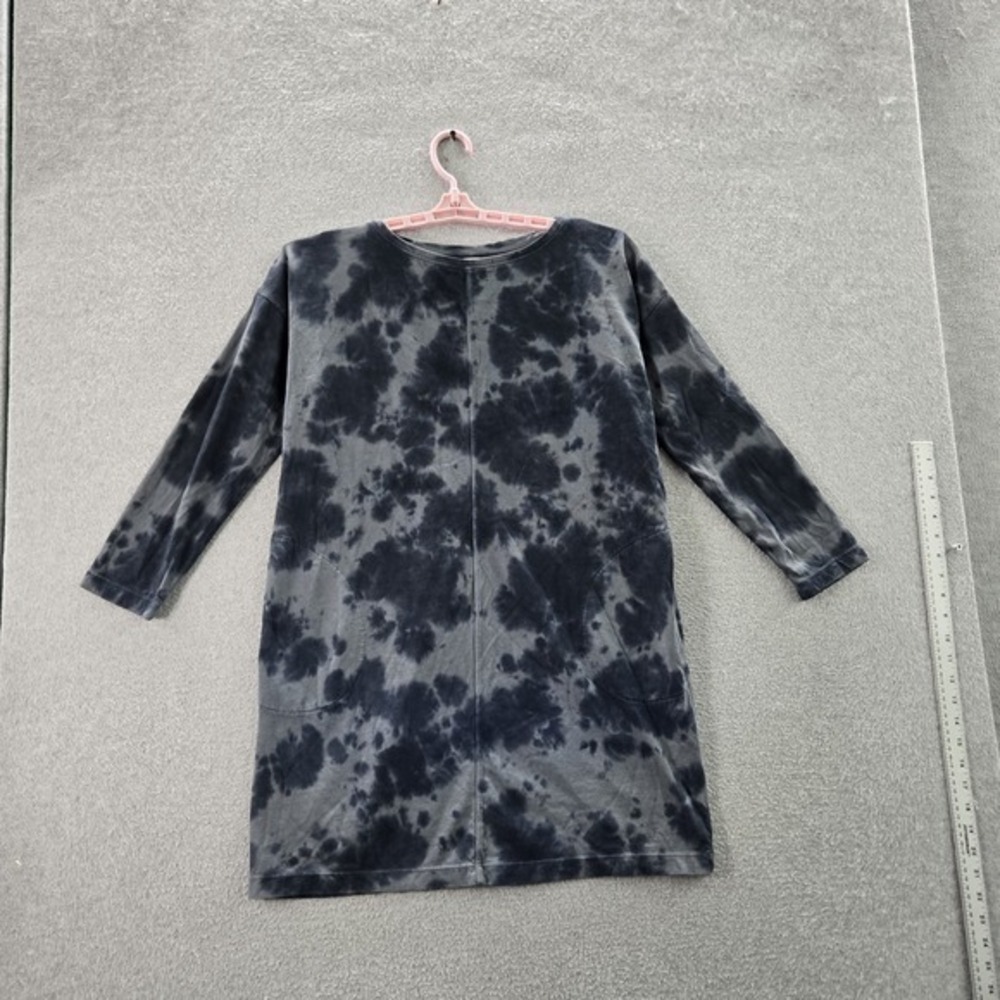Pure Jill Women Dress M PETITE Gray Tie-Dye T-Shirt Dress Cloud Knit